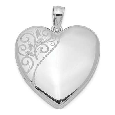 Sterling Silver Swirl Heart Locket