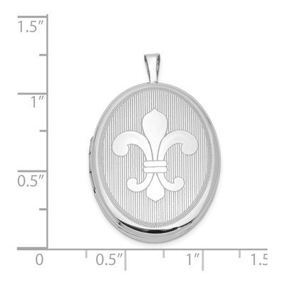 Sterling Silver Fleur de Lis Oval Locket – view 4
