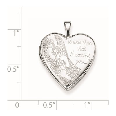 Sterling Silver Footprints Heart Locket – view 5