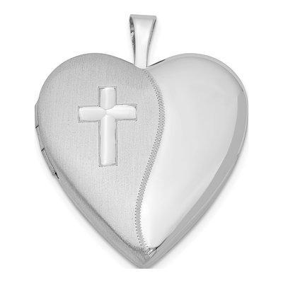 Sterling Silver Cross Heart Locket