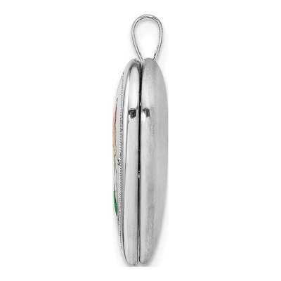 Sterling Silver Enamel Heart Locket – view 2