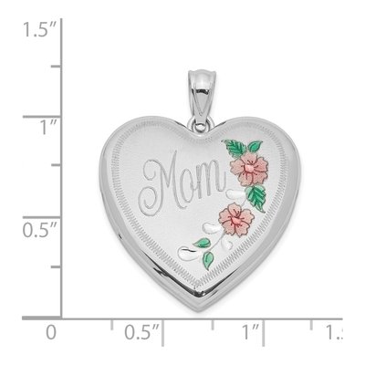 Sterling Silver Enameled Mom Heart Locket – view 5