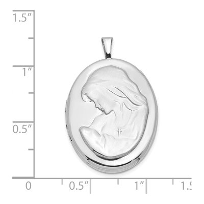 Sterling Silver Mother Baby Oval Locket – view 5