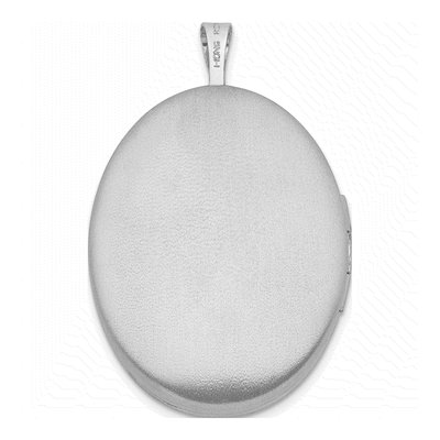 Sterling Silver Leaf Border Oval Locket – view 4