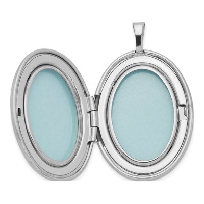 Sterling Silver Leaf Border Oval Locket – view 6