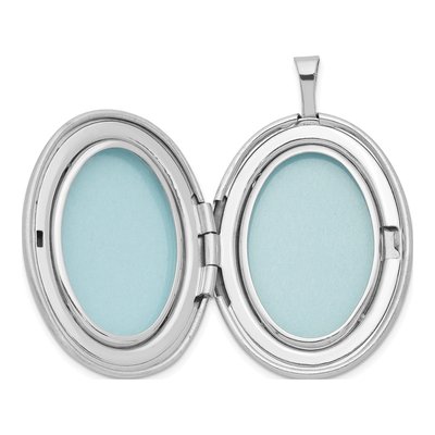 Sterling Silver Enameled Flower Scroll Oval Locket – view 6