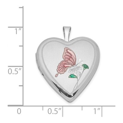 Sterling Silver Enameled Butterfly Heart Locket – view 5