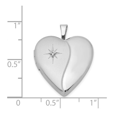 Sterling Silver Diamond Star Heart Locket – view 5