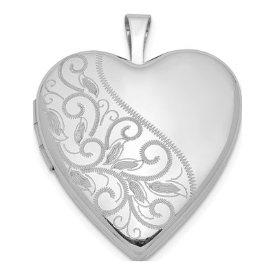Sterling Silver Swirl Heart Locket