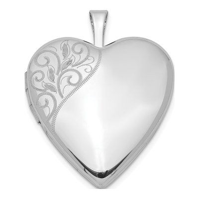 Sterling Silver Swirl Heart Locket