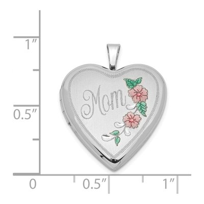 Sterling Silver Enameled Floral Mom Heart Locket – view 5