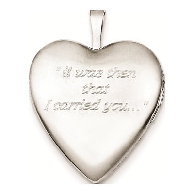 Sterling Silver Footprints Heart Locket – view 3