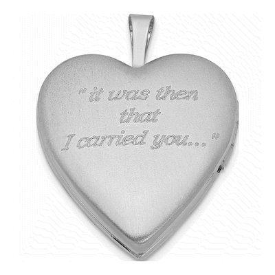 Sterling Silver Footprints Heart Locket – view 4