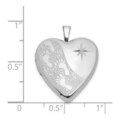 Sterling Silver Footprints Heart Locket – view 6