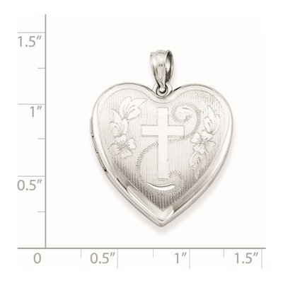 Sterling Silver Cross Heart Locket – view 5