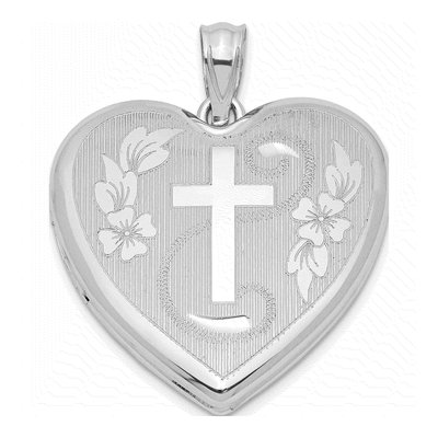 Sterling Silver Cross Heart Locket