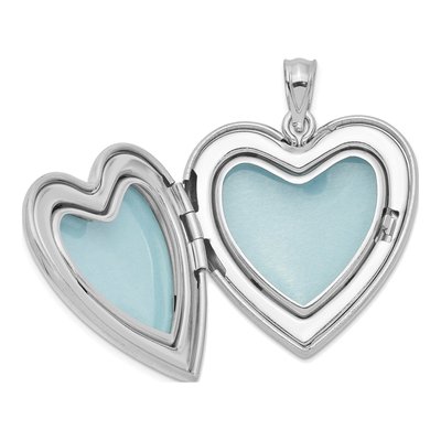 Sterling Silver Pink Ribbon Heart Locket – view 5