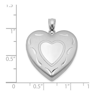 Sterling Silver Diamond-Cut Heart Locket – view 5