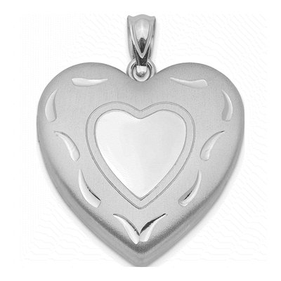 Sterling Silver Diamond-Cut Heart Locket