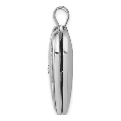 Sterling Silver Diamond Heart Locket – view 3