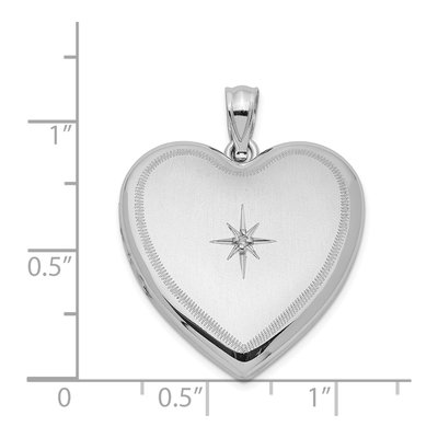 Sterling Silver Diamond Heart Locket – view 5