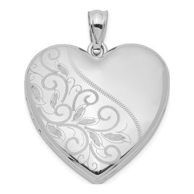 Sterling Silver Scrolled Heart Family Locket