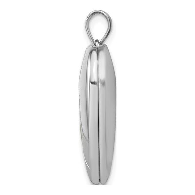Sterling Silver Rose Locket, Enameled & Diamond-Cut 24mm – view 3