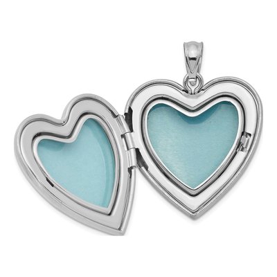 Sterling Silver Rose Locket, Enameled & Diamond-Cut 24mm – view 6
