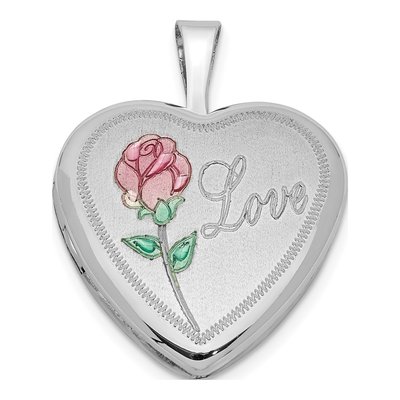 Sterling Silver Enameled Love Heart Locket