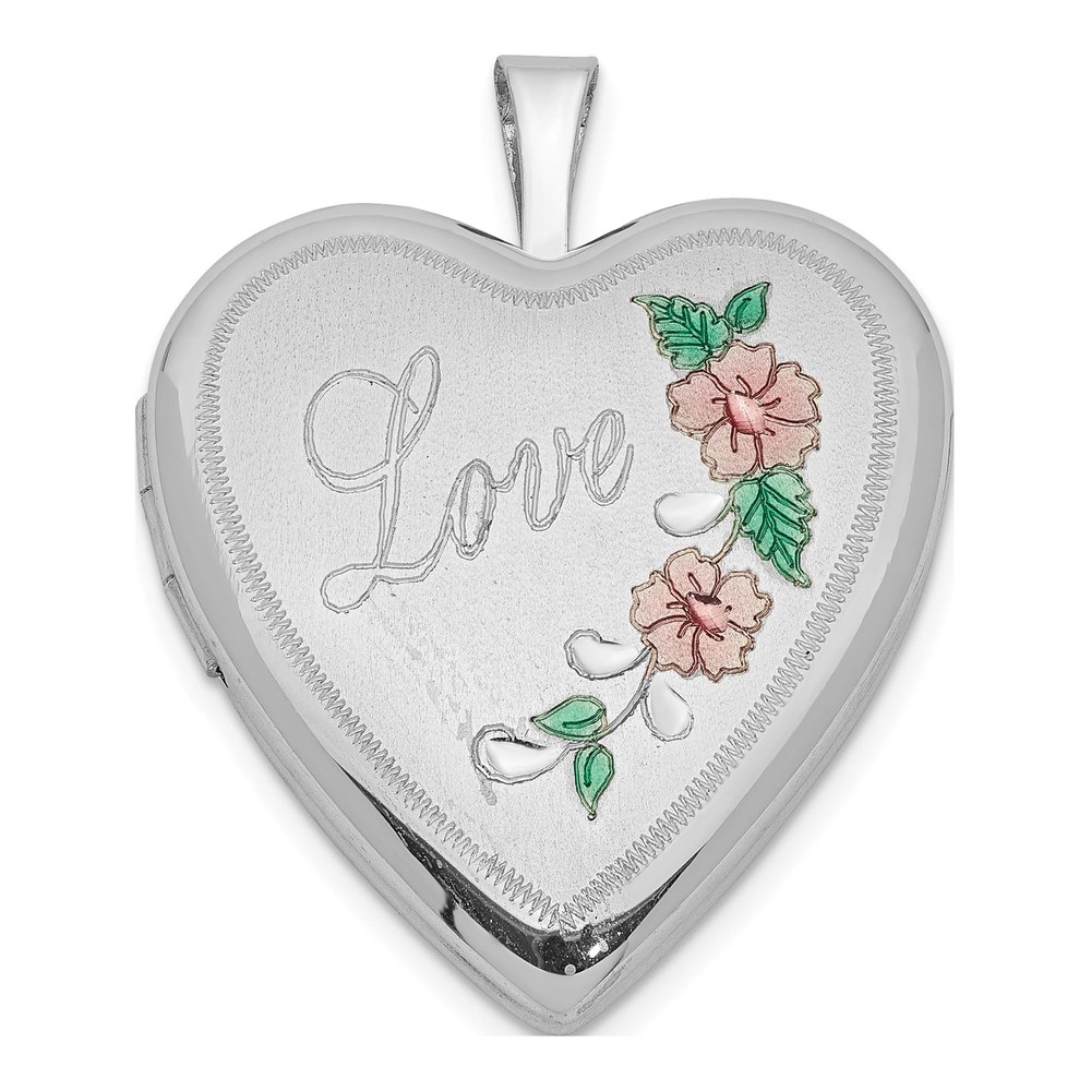 Sterling Silver Enameled Heart Locket