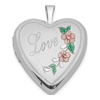 Sterling Silver Enameled Heart Locket