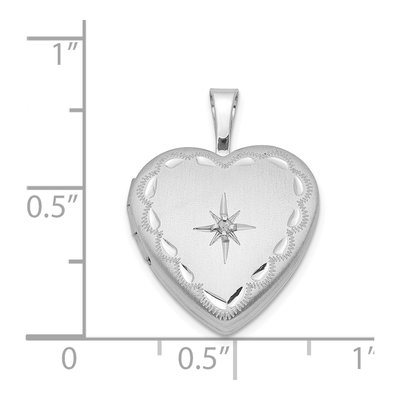 Sterling Silver Diamond Star Heart Locket – view 5
