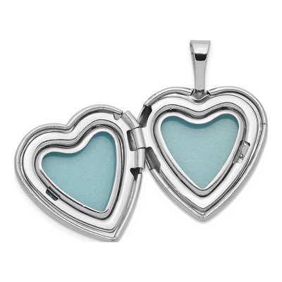 Sterling Silver Diamond Star Heart Locket – view 6