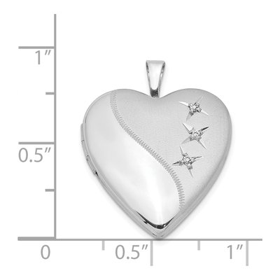 Sterling Silver Diamond Heart Locket – view 5