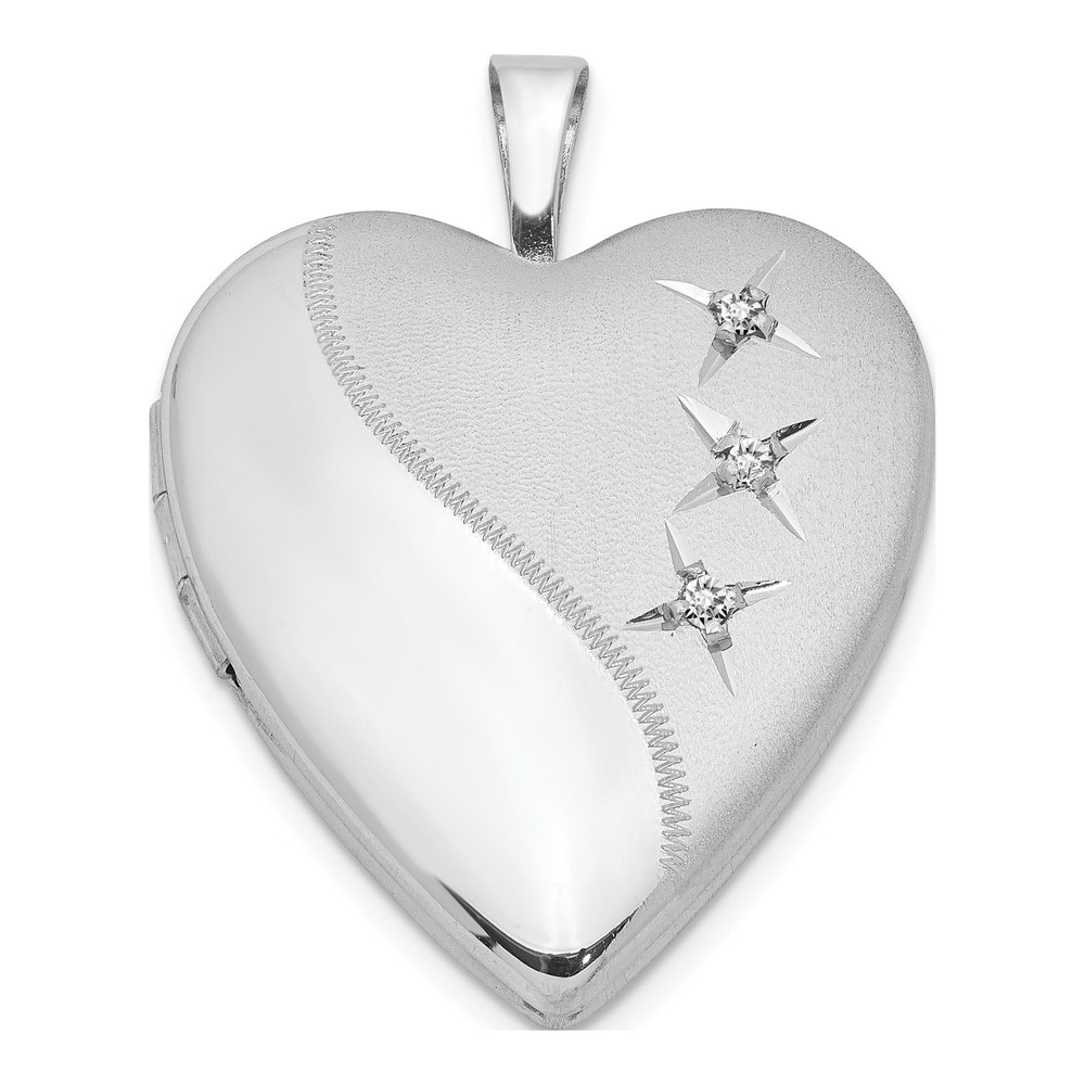 Sterling Silver Diamond Heart Locket
