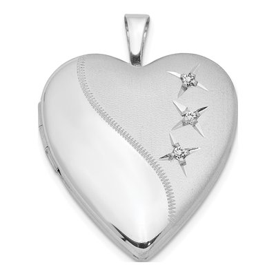 Sterling Silver Diamond Heart Locket