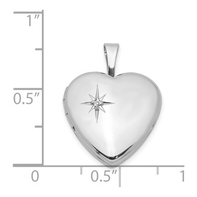 Sterling Silver Diamond Heart Locket – view 5