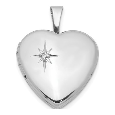 Sterling Silver Diamond Heart Locket