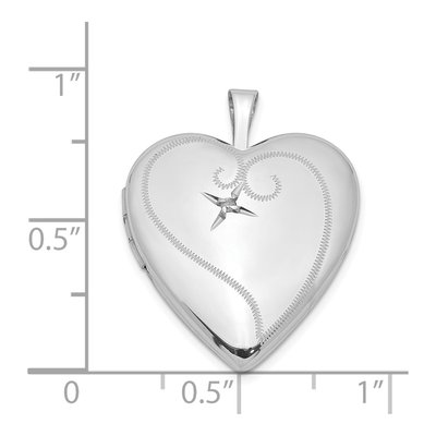 Sterling Silver Diamond Heart Locket – view 5