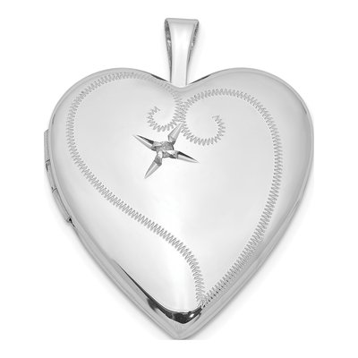 Sterling Silver Diamond Heart Locket