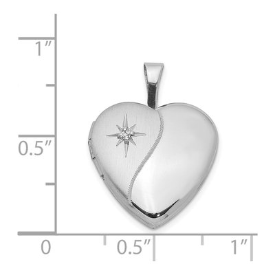 Sterling Silver Diamond Heart Locket – view 5