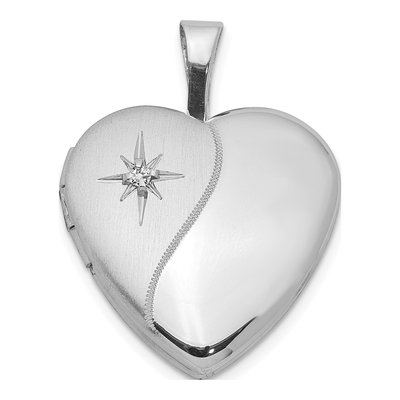 Sterling Silver Diamond Heart Locket