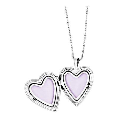 Sterling Silver Mother & Daughter Locket Necklace Set – view 3