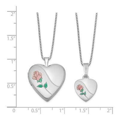 Mother & Daughter Heart Locket Necklace Set – view 3