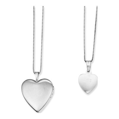Sterling Silver Butterfly Heart Locket Necklace Set – view 4