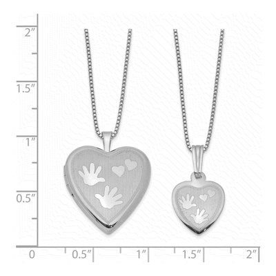 Sterling Silver Mother/Daughter Locket Necklace Set – view 3