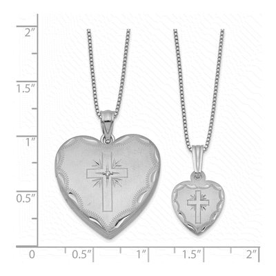 Sterling Silver Diamond Heart Locket Necklace Set – view 3