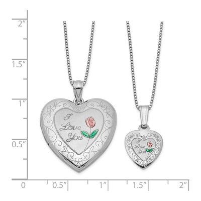 Mom & Daughter Heart Locket Necklace Set – view 3