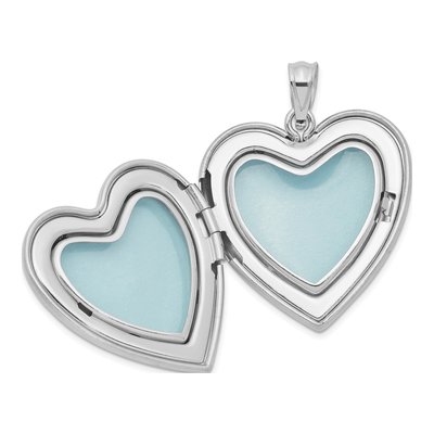 Sterling Silver Heart Locket Necklace w/ Diamond – view 4
