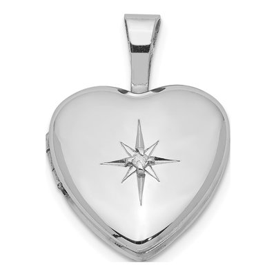 Sterling Silver Diamond Heart Locket